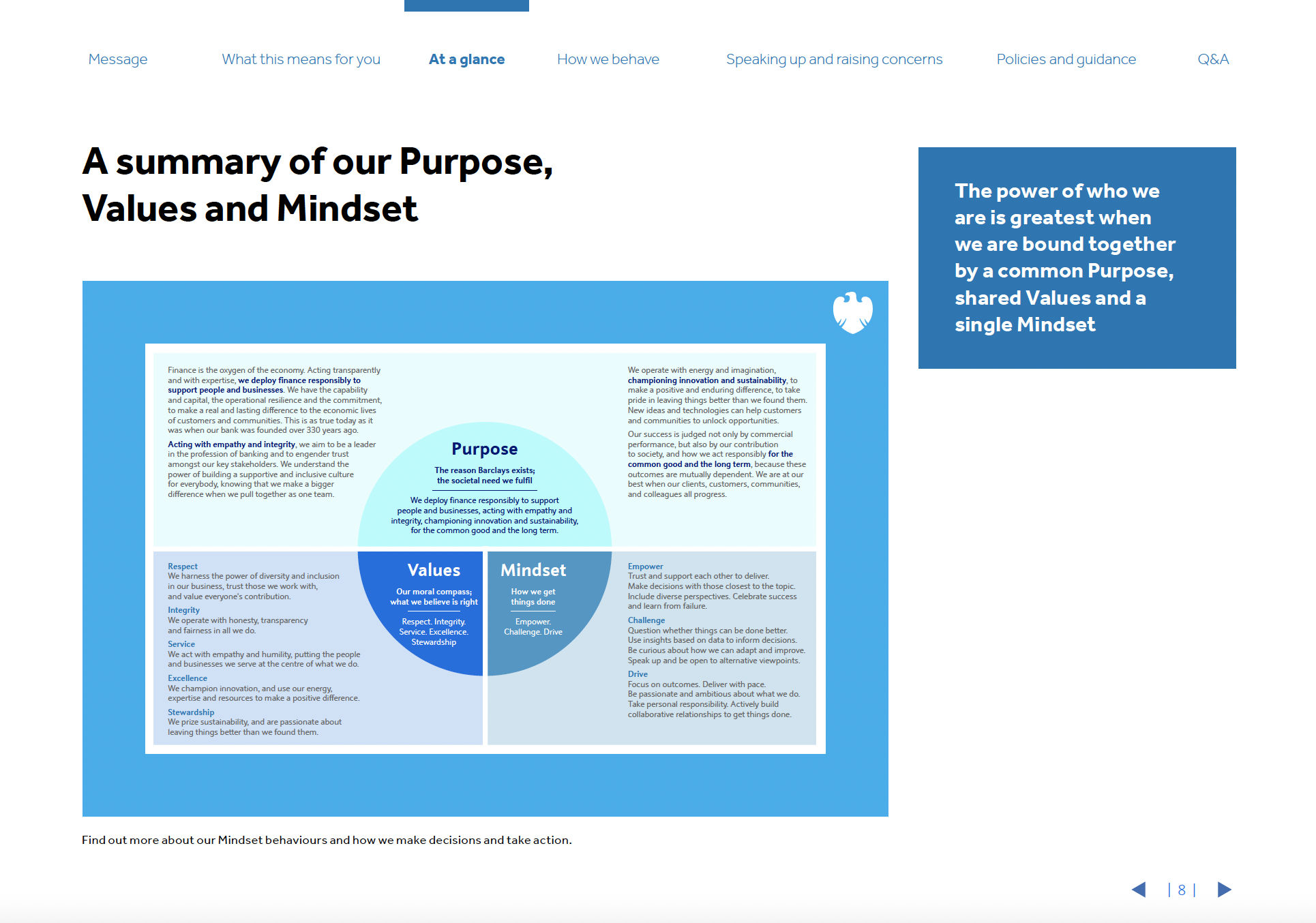 Purpose and Values Orientation - Barclays